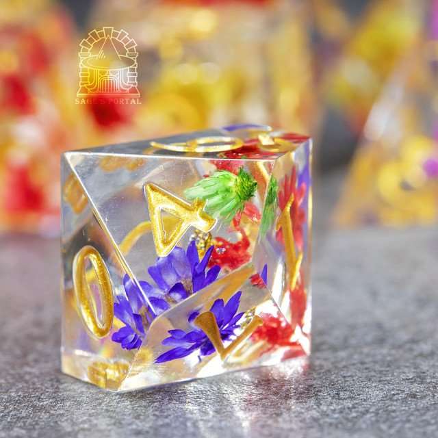 Sage's Freedom Florets Sharp Edge Resin Polyhedral Dice Set image 4