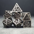 Sage's Dragonstones - Elder Dragon Satin Silver Hollow Metal Polyhedral Dice Set image 0