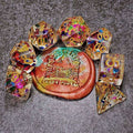 Sage's Cantrips - Transparent Rainbow Sparks Resin Polyhedral Dice Set image 0