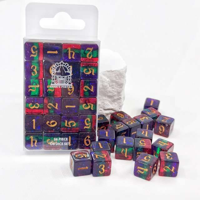 Sage's Incantations Chromatic Doom Resin D6 Dice 24 Pc Set image 7