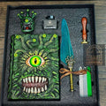 Green Eye Tyrant Notebook Gift Set | Handmade Notebook for TTRPG, Sketchbook, Diary image 0