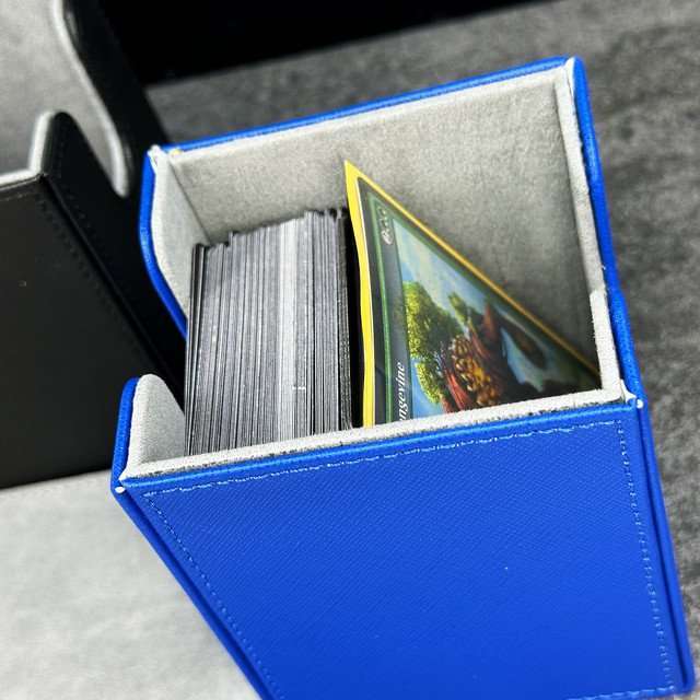 Sage's Premium Deck Storage Box for TCG, Dice, 105mm x 95mm x 82mm - Dark Blue image