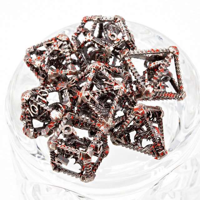 Sage's Draconic Prison Bloody Cage Hollow Metal Dice Set image 2