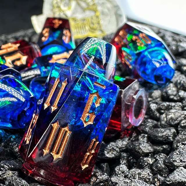 Sage's Spectral Revolver Thermal Bullets Resin Dice Set image 1