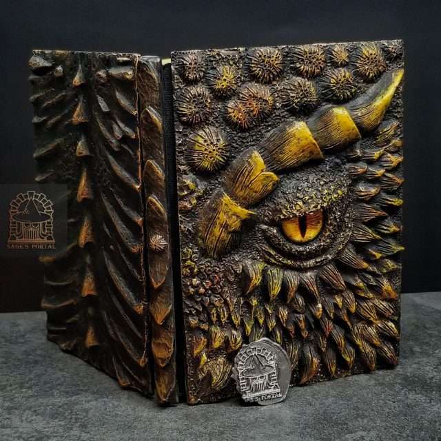 Eye of the Gold Dragon Notebook | Handmade Notebook for TTRPG, Sketchbook, Diary image 0