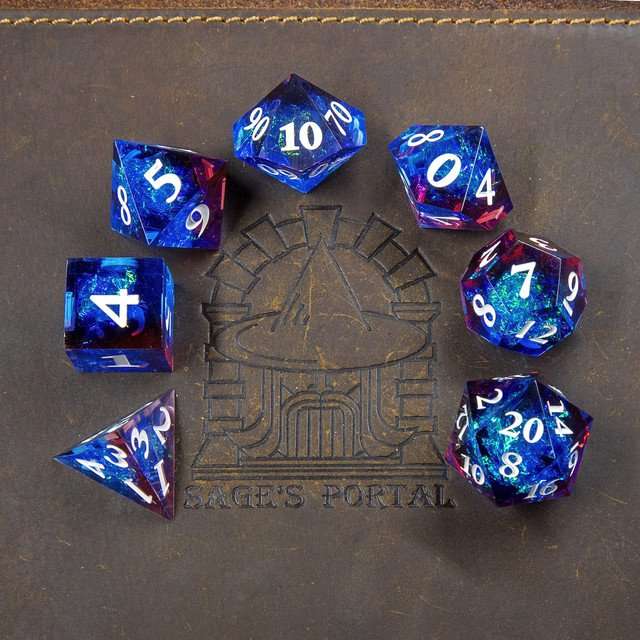Sage's Crystals - Thermal Frost Sharp Edge Resin Polyhedral Dice Set image 8
