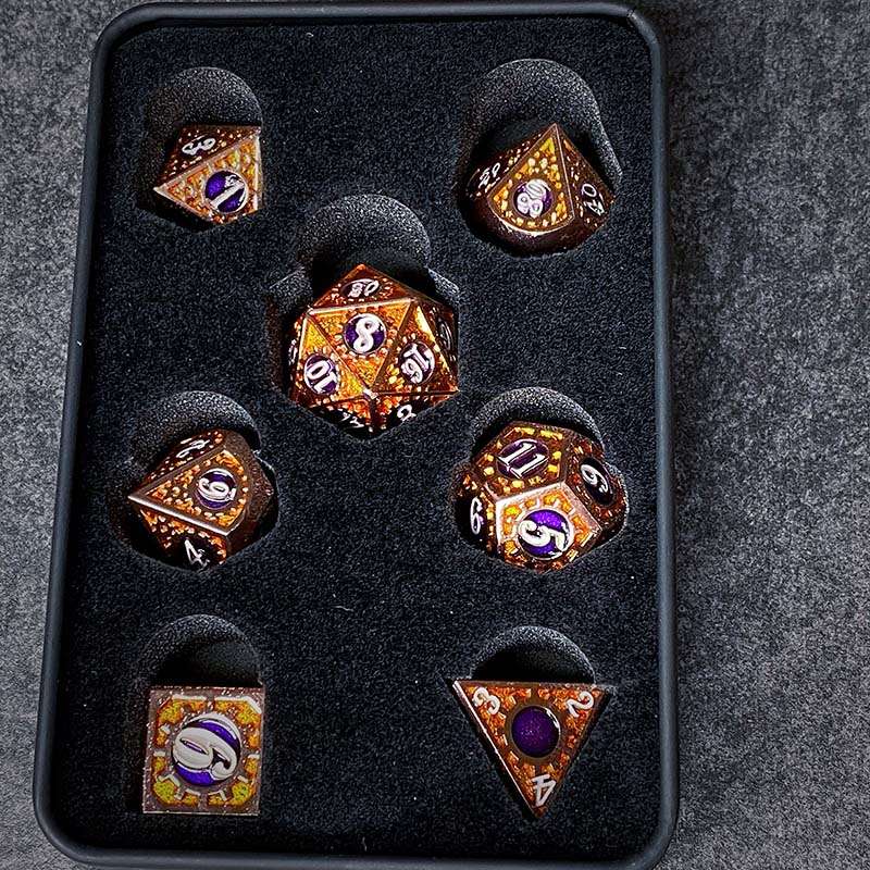 Sage's Gnomish Trinkets - Copper Gears Metal Polyhedral Dice Set image 11