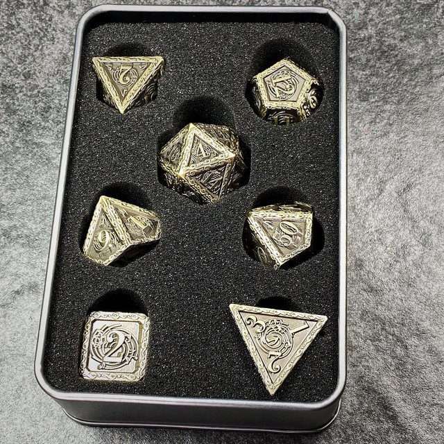 Sage's Anthems - Ancient Bronze Metal Polyhedral Dice Set image 27