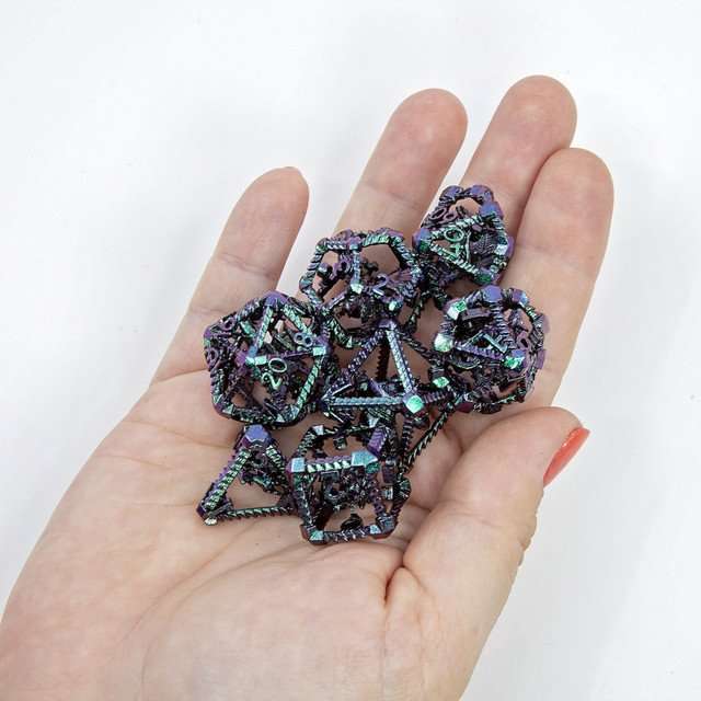 Sage's Draconic Prison Witch's Curse Cage Hollow Metal Dice Set image 10
