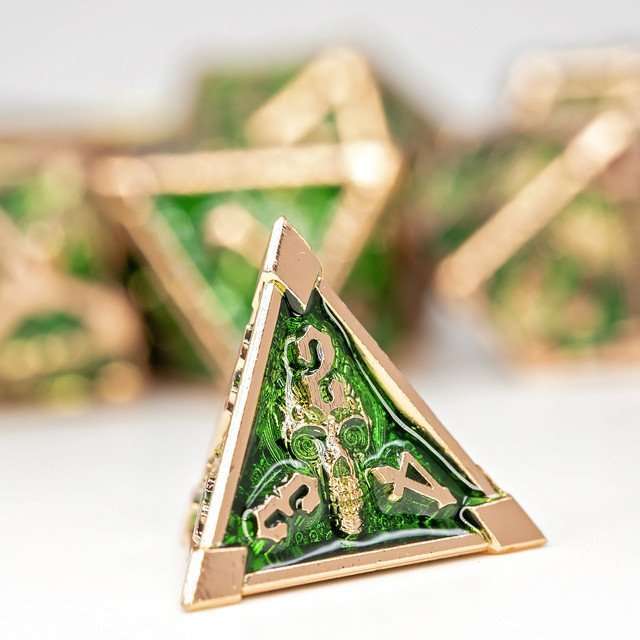 Sage's Grave Fortune Verdant Death Metal Polyhedral Dice Set image 8