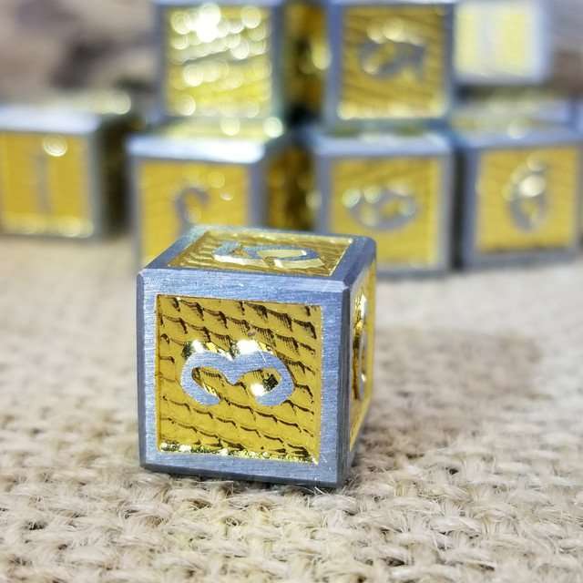 Sage's Wyrmlings Gold Scales Metal d6 Dice 24 Piece Set image 5