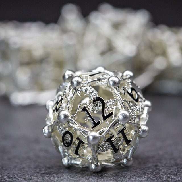 Sage's Ankeg Magical Creature Silver Hollow Metal Polyhedral Dice Set image 1