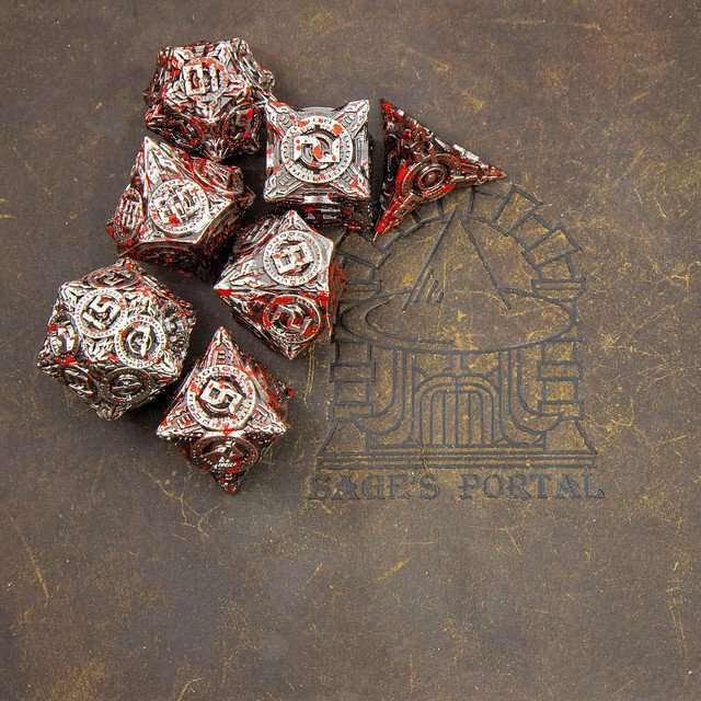 Sage’s Chronurgy Timeless Carnage Metal Polyhedral Dice Set image 11