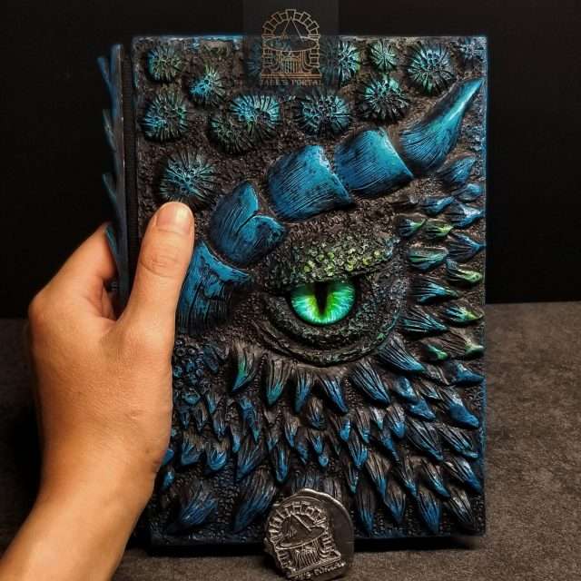 Eye of the Blue Dragon Notebook Gift Set | Handmade Notebook for TTRPG, Sketchbook, Diary image 4