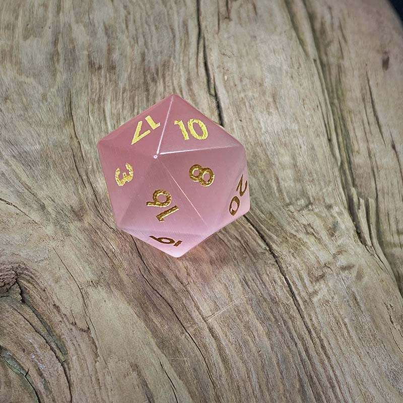 Sage's Treasures - Gemstone Pink Cat's Eye Polyhedral Dice Set image 12