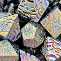 Sage's Fusion Stones Holographic Rainbow Metal Polyhedral Dice Set image 0