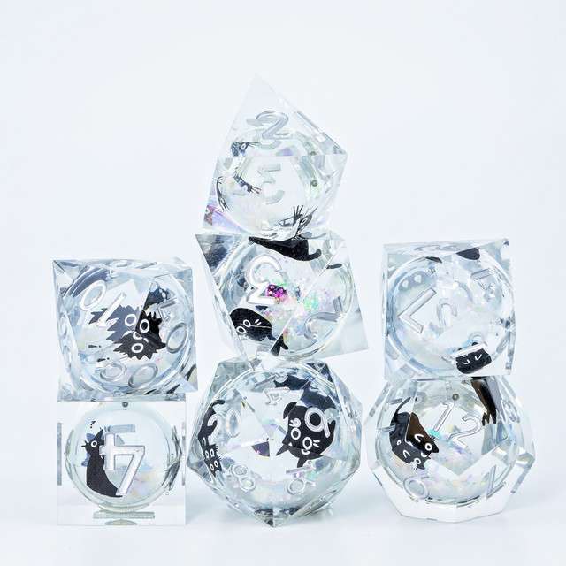 Sage's Companion Spirits Opal Void Cat Liquid Core Dice Set image 1