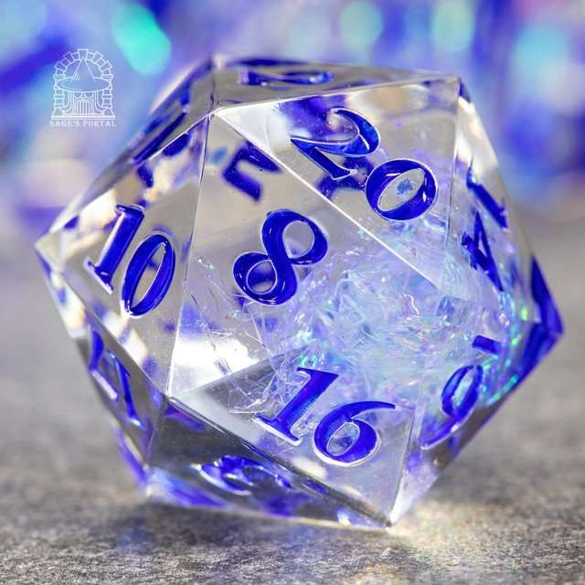 Sage's Crystals - Glacier Sharp Edge Resin Polyhedral Dice Set image 1