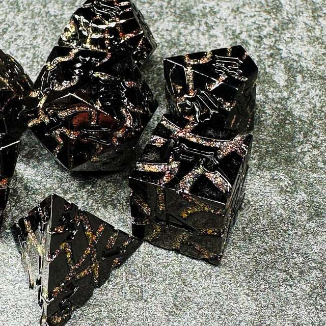 Sage's Warp Stones Red Dwarf Star Metal Polyhedral Dice Set image 0