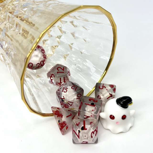 Sage's Sleepy Ghost Familiar Resin Polyhedral Dice Set + Toy image 7