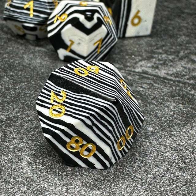 Sage's Treasures Gemstone Zebra Stripes Polyhedral Dice Set image 6