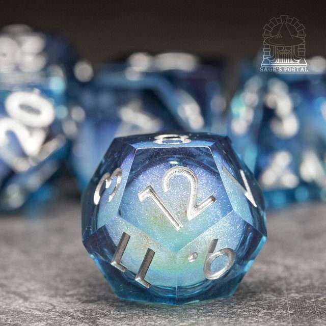 Sage's Midnight Souls Liquid Core Sharp Edge Resin Dice Set image 1