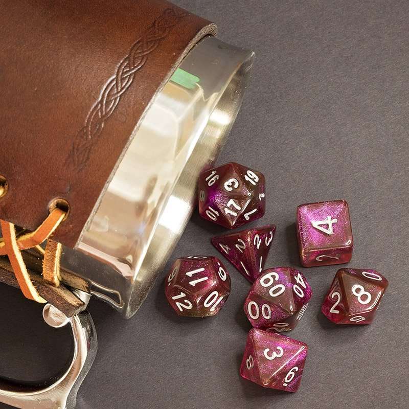 Sage's Shards - Pink/Purple/Orange Glitter Polyhedral Dice Set image 12