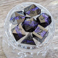 Sage's Rift Stones - Gloss Black/Purple Metal Polyhedral Dice Set image 0