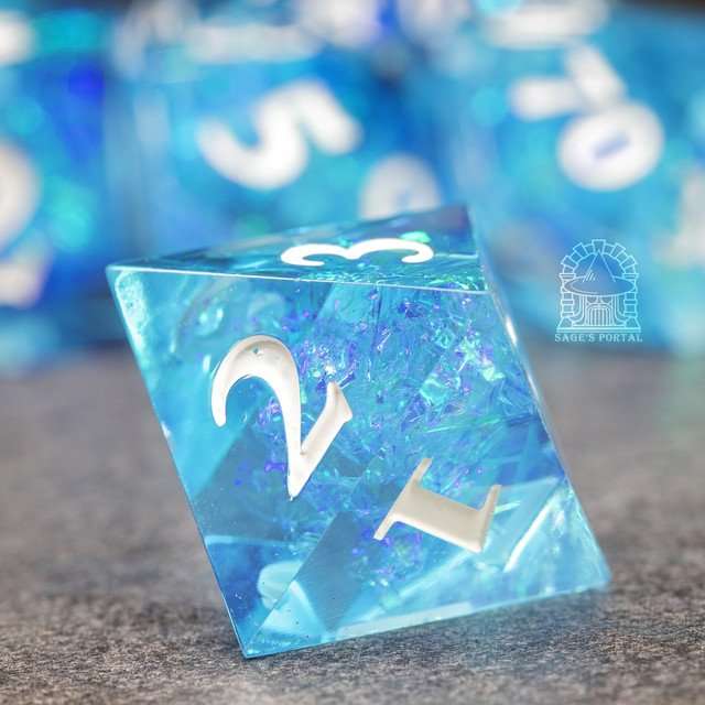 Sage's Crystals - Winter Sharp Edge Resin Polyhedral Dice Set image 6