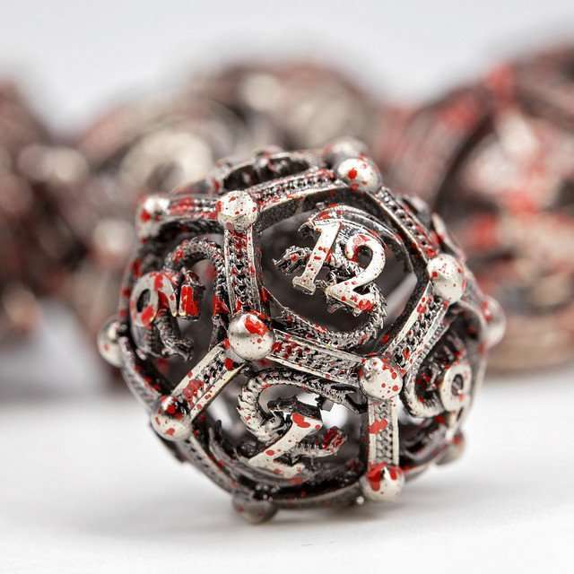 Sage’s Dragon Orb Rolling Doom Hollow Metal Dice Set image 4