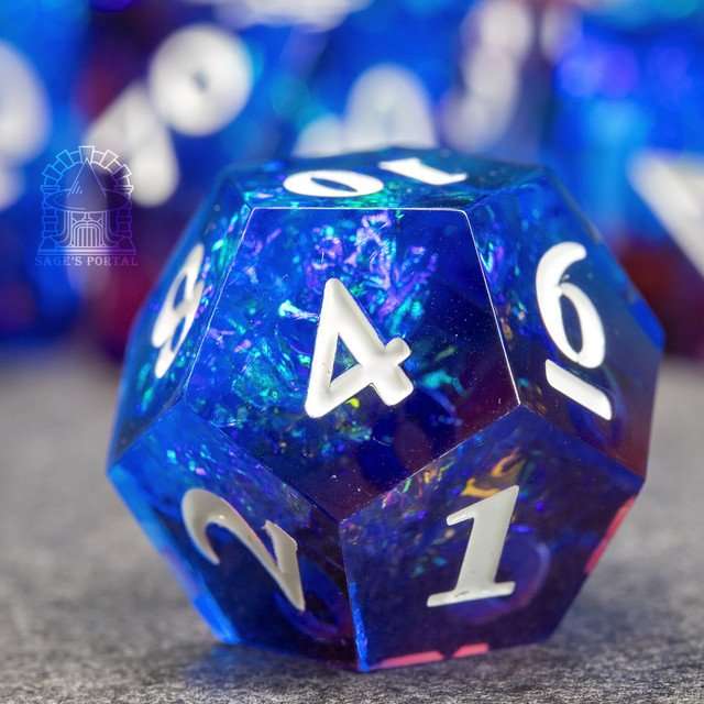 Sage's Crystals - Thermal Frost Sharp Edge Resin Polyhedral Dice Set image 2