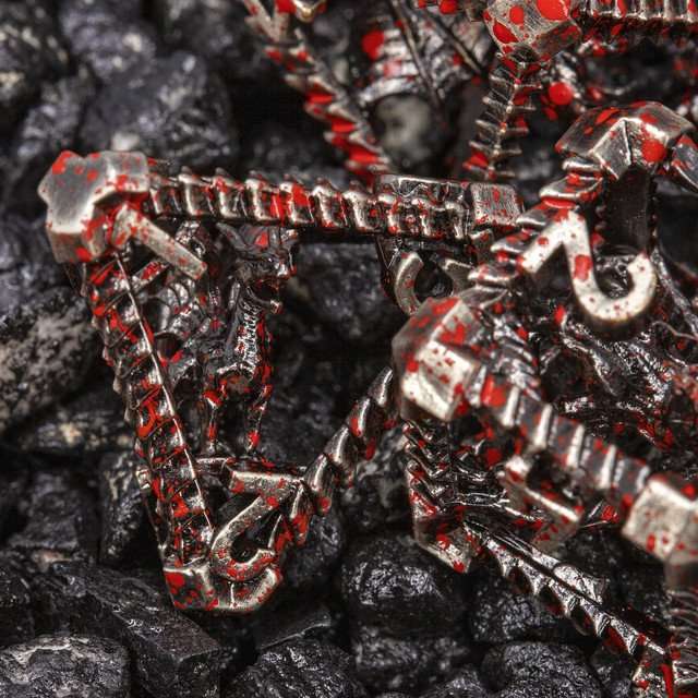Sage's Draconic Prison Bloody Cage Hollow Metal Dice Set image 0