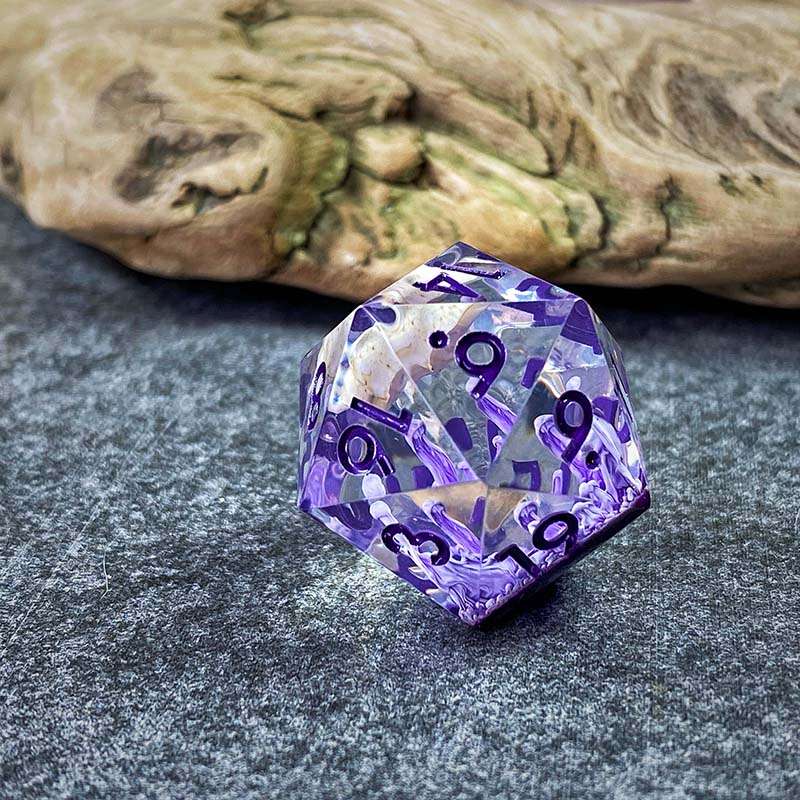 Sage's Orbs - Purple Ocean Depths Sharp Edge Resin Polyhedral Dice Set image 20