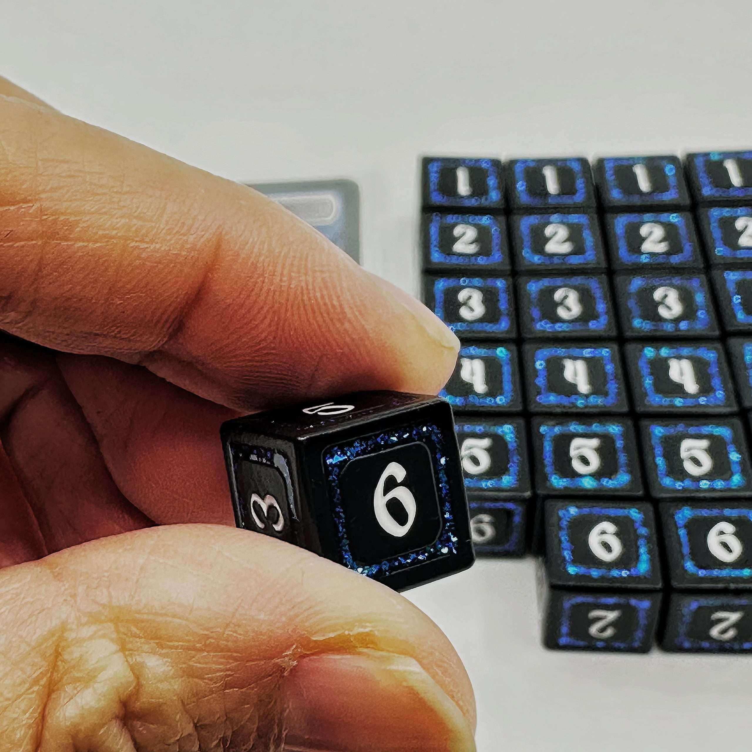 Sage's Splendors Royal Blue Metal d6 Dice 24 Piece Set image 4