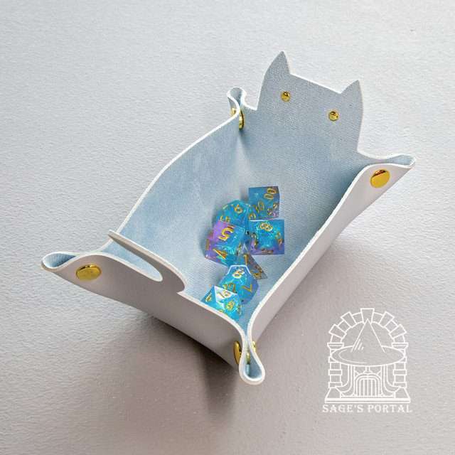 Sage's Light Blue Enchanted Cat Dice Tray image 10