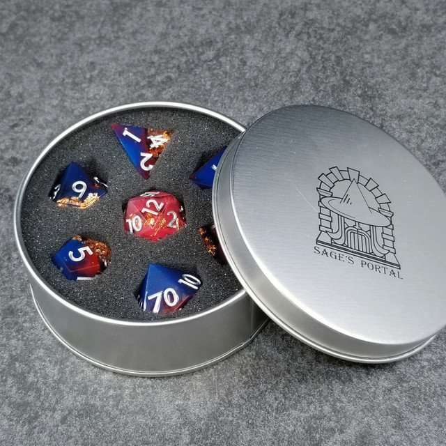 Sage's Geomancy Red/Blue Sharp Edge Resin Dice Set image 9