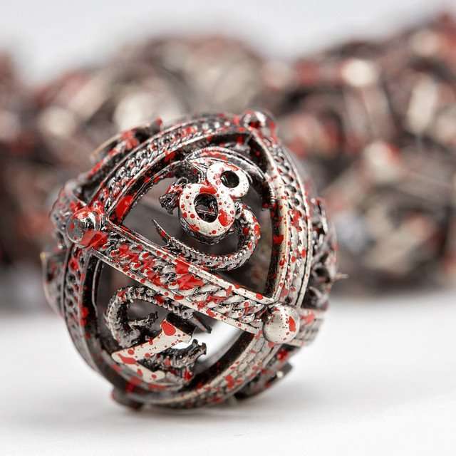 Sage’s Dragon Orb Rolling Doom Hollow Metal Dice Set image 3