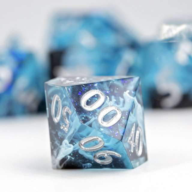 Sage's Ice Flames Sharp Edge Resin Polyhedral Dice Set image 3