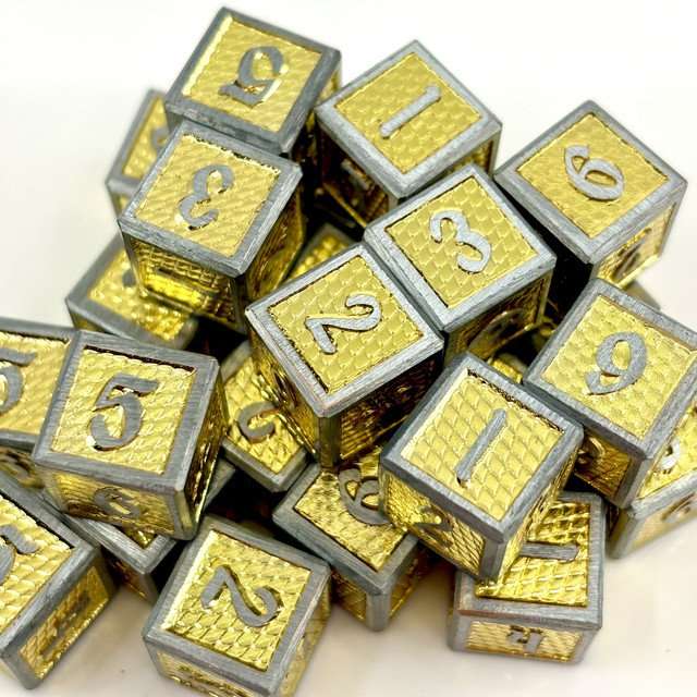 Sage's Wyrmlings Gold Scales Metal d6 Dice 24 Piece Set image 0
