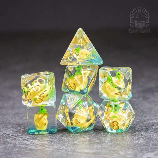 Sage's Dragon Hatchling Familiar Resin Polyhedral Dice Set image 8