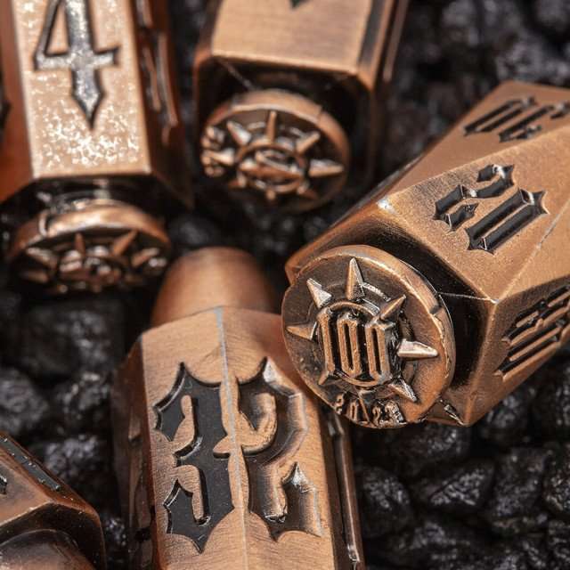 Sage's Holy Revolver Copper Bullets Metal Dice Set image 0
