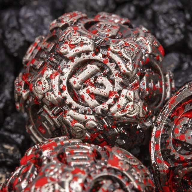Sage's Artificer's Core Battlefield Essence Metal Polyhedral Dice Set image 0