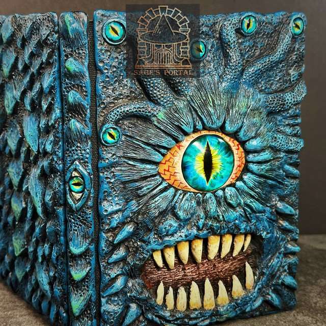 Blue Eye Tyrant Notebook Gift Set | Handmade Notebook for TTRPG, Sketchbook, Diary image 6