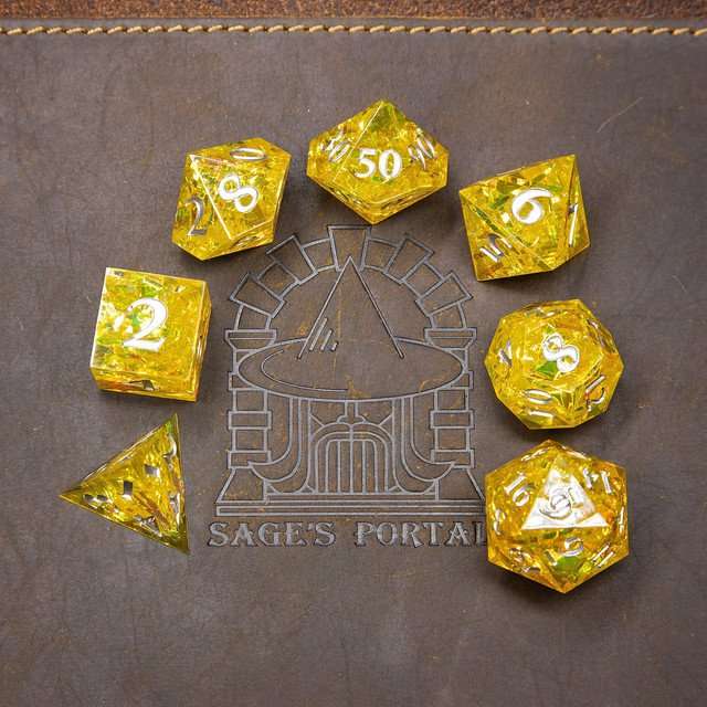 Sage's Exaltations - Radiant Meadow Sharp Edge Resin Dice Set image 8
