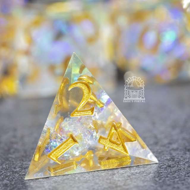 Sage's Crystals - Holy Sharp Edge Resin Polyhedral Dice Set image 10