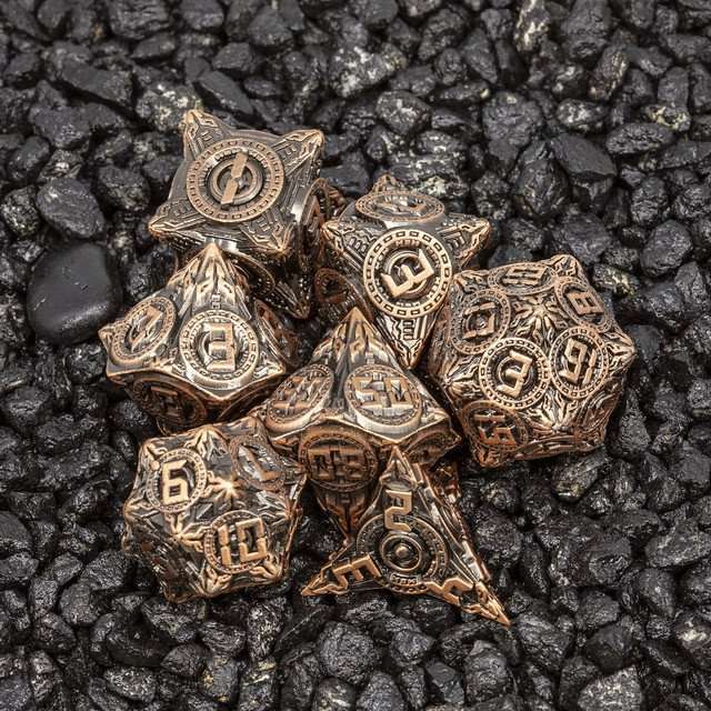Sage’s Chronurgy Timeless Copper Metal Polyhedral Dice Set image 15