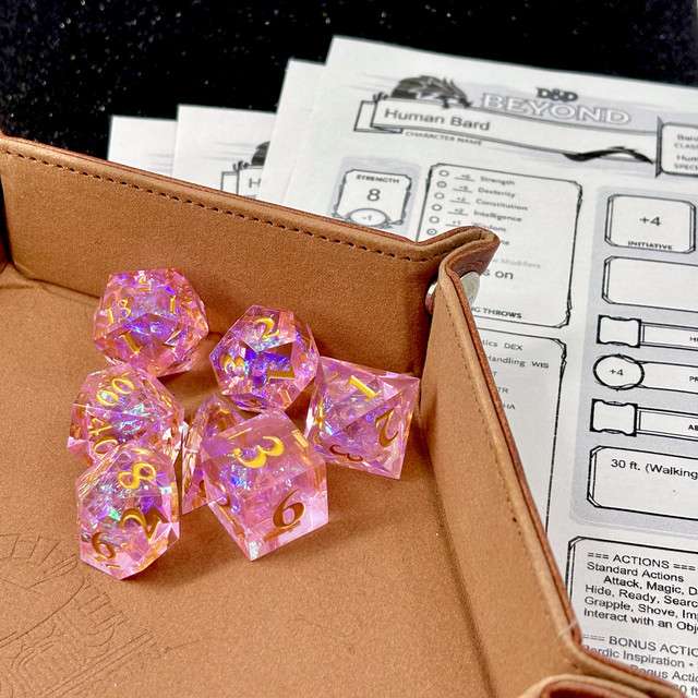 Sage's Exaltations - Sakura Festival Sharp Edge Resin Dice Set image 8