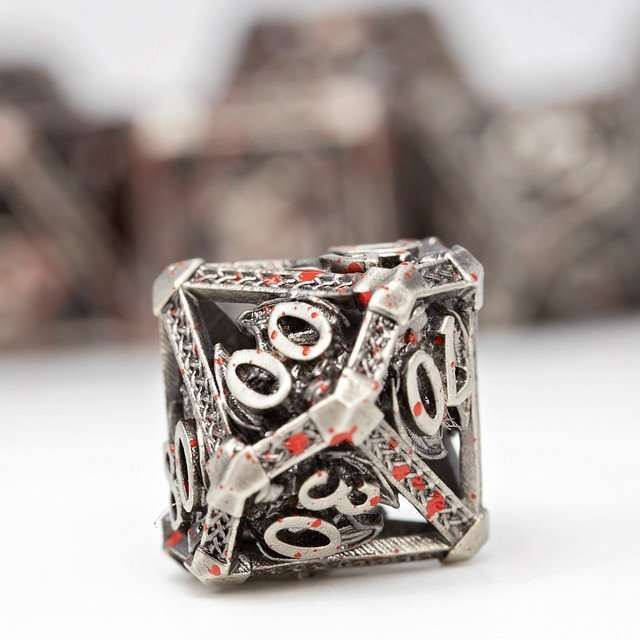 Sage's Grim Drake Bloodstained Wings Hollow Metal Dice Set image 6