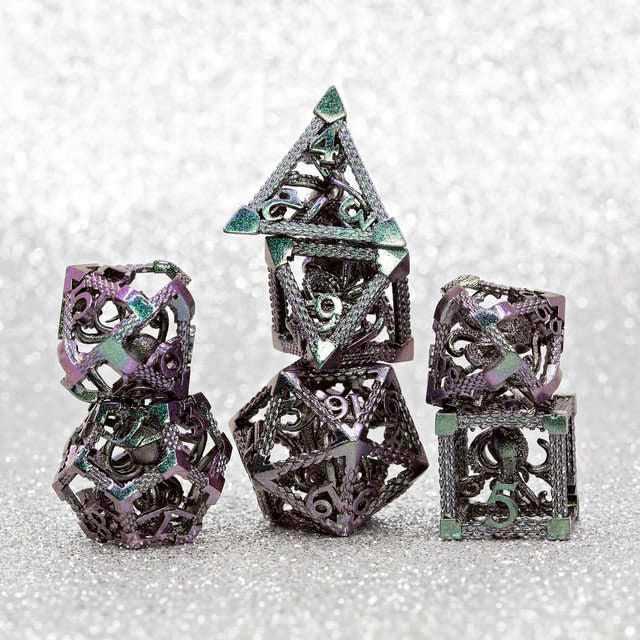 Sage's Imprisoned Kraken Ocean Depths Hollow Metal Dice Set image 16