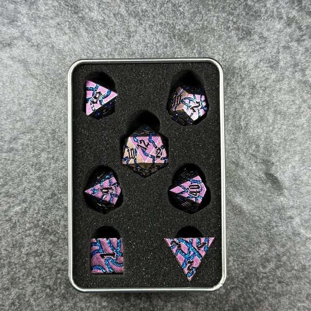 Sage's Warp Stones Blue Ring Nebula Metal Polyhedral Dice Set image 12